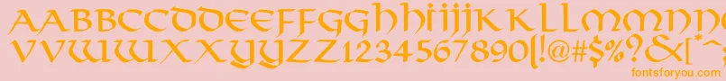 HargusNormal Font – Orange Fonts on Pink Background