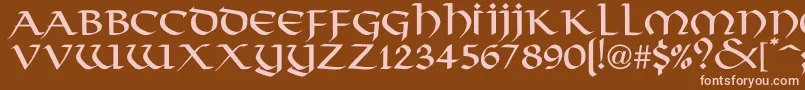 HargusNormal Font – Pink Fonts on Brown Background