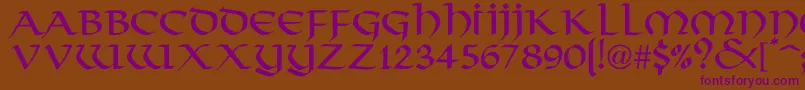 HargusNormal Font – Purple Fonts on Brown Background