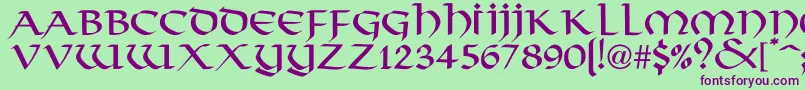 HargusNormal Font – Purple Fonts on Green Background