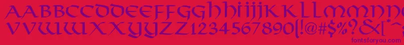 HargusNormal Font – Purple Fonts on Red Background
