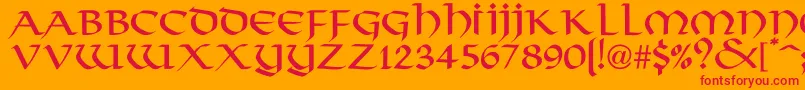 HargusNormal Font – Red Fonts on Orange Background
