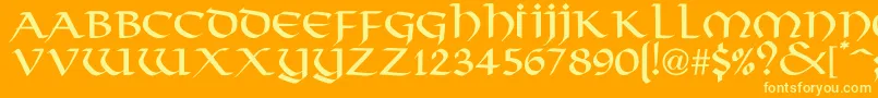 HargusNormal Font – Yellow Fonts on Orange Background