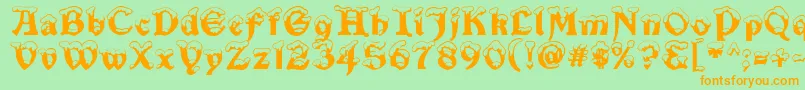 Snowgoose Font – Orange Fonts on Green Background