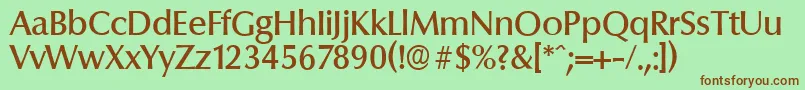 ColumbiaserialMediumRegular Font – Brown Fonts on Green Background