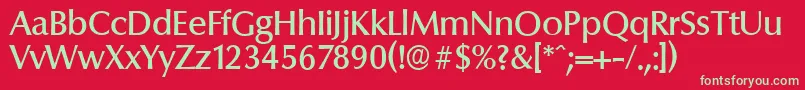 ColumbiaserialMediumRegular Font – Green Fonts on Red Background