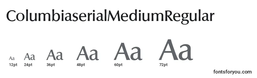 Größen der Schriftart ColumbiaserialMediumRegular