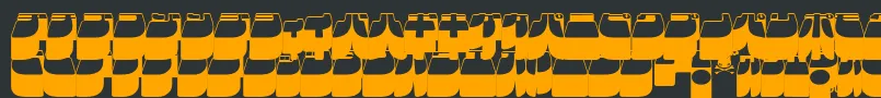 フォントFrigkat3 – 黒い背景にオレンジの文字