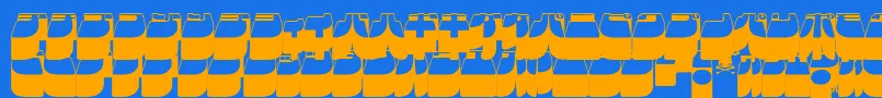Fonte Frigkat3 – fontes laranjas em um fundo azul