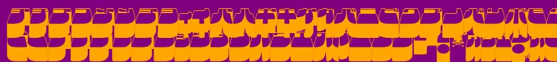 Frigkat3-Schriftart – Orangefarbene Schriften auf violettem Hintergrund