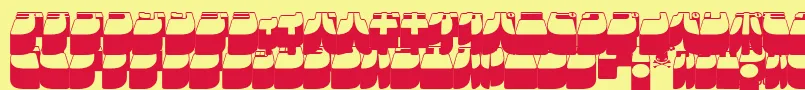 fuente Frigkat3 – Fuentes Rojas Sobre Fondo Amarillo