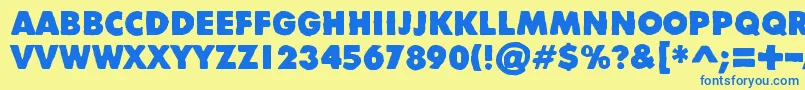 DivisibleInvisibleHigh Font – Blue Fonts on Yellow Background