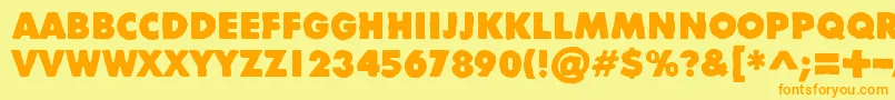 DivisibleInvisibleHigh Font – Orange Fonts on Yellow Background