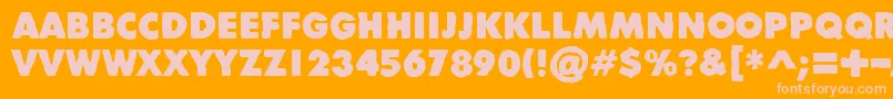 DivisibleInvisibleHigh Font – Pink Fonts on Orange Background