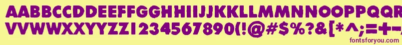 DivisibleInvisibleHigh Font – Purple Fonts on Yellow Background