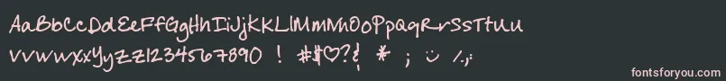 CherylHand Font – Pink Fonts on Black Background