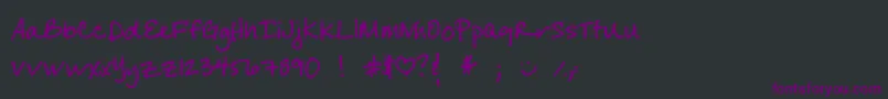 CherylHand Font – Purple Fonts on Black Background