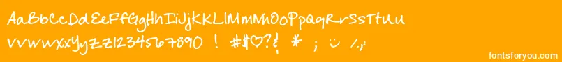 CherylHand Font – White Fonts on Orange Background