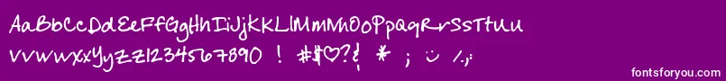 CherylHand Font – White Fonts on Purple Background