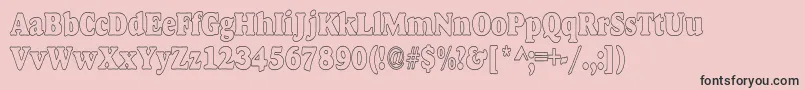 AlexussHeavyHollowCondensed Font – Black Fonts on Pink Background