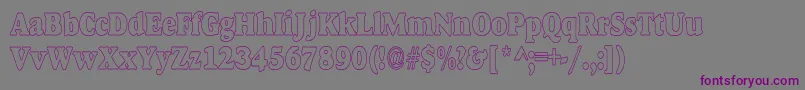 Шрифт AlexussHeavyHollowCondensed – фиолетовые шрифты на сером фоне