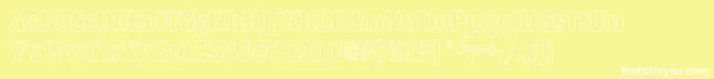 AlexussHeavyHollowCondensed Font – White Fonts on Yellow Background