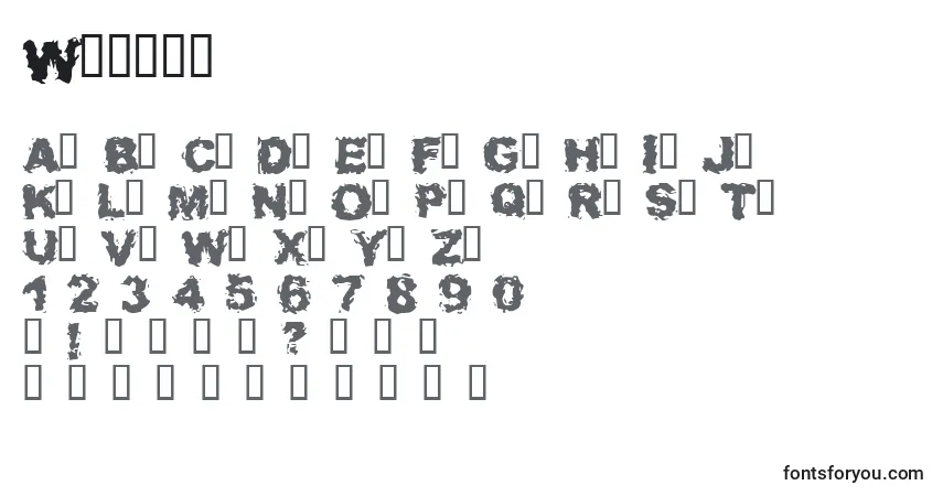 Czcionka Waitab – alfabet, cyfry, specjalne znaki
