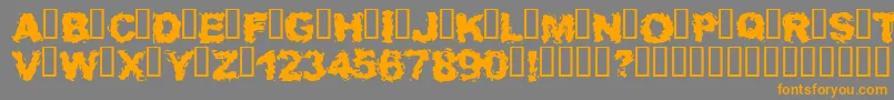 フォントWaitab – オレンジの文字は灰色の背景にあります。