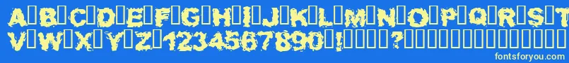 Waitab Font – Yellow Fonts on Blue Background