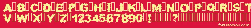 フォントWaitab – 黄色の文字、赤い背景