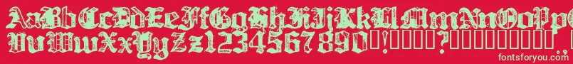 BillHicks5 Font – Green Fonts on Red Background