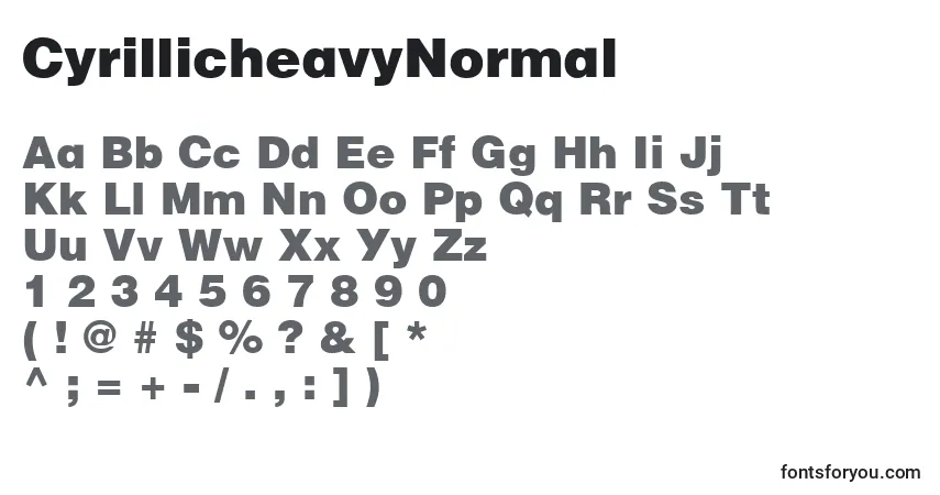 Шрифт CyrillicheavyNormal – алфавит, цифры, специальные символы