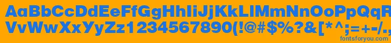 CyrillicheavyNormal Font – Blue Fonts on Orange Background