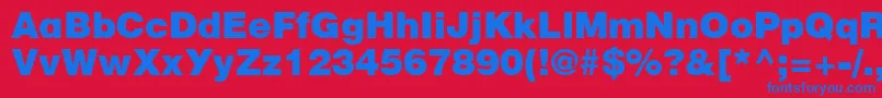 CyrillicheavyNormal Font – Blue Fonts on Red Background