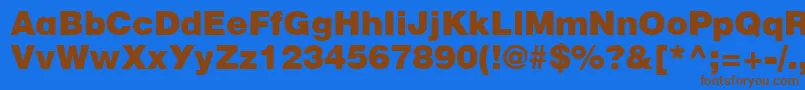 CyrillicheavyNormal Font – Brown Fonts on Blue Background
