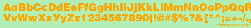 CyrillicheavyNormal-Schriftart – Orangefarbene Schriften auf grünem Hintergrund