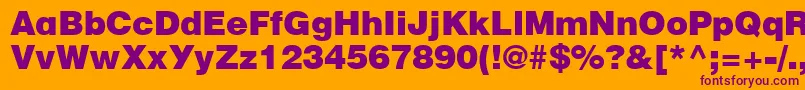 CyrillicheavyNormal-Schriftart – Violette Schriften auf orangefarbenem Hintergrund