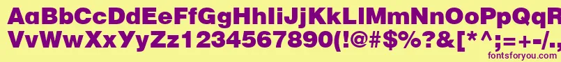 CyrillicheavyNormal Font – Purple Fonts on Yellow Background