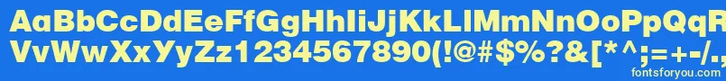 CyrillicheavyNormal Font – Yellow Fonts on Blue Background