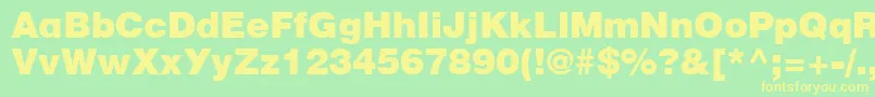 CyrillicheavyNormal Font – Yellow Fonts on Green Background