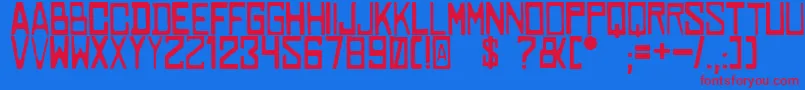 Cowabunga Font – Red Fonts on Blue Background