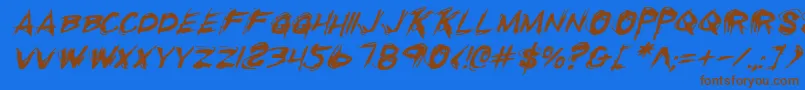 Rkilli Font – Brown Fonts on Blue Background