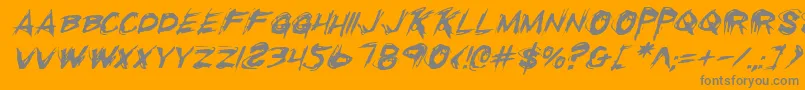 Rkilli-Schriftart – Graue Schriften auf orangefarbenem Hintergrund