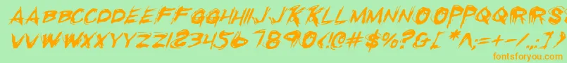 Rkilli Font – Orange Fonts on Green Background