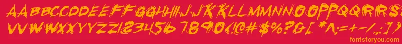フォントRkilli – 赤い背景にオレンジの文字