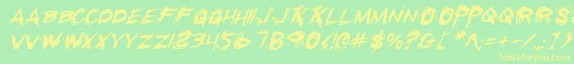 Rkilli Font – Yellow Fonts on Green Background