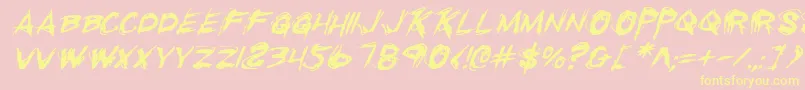 Rkilli Font – Yellow Fonts on Pink Background