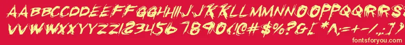 フォントRkilli – 黄色の文字、赤い背景