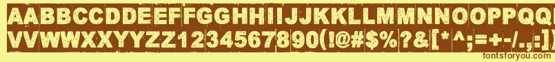 CornerDark Font – Brown Fonts on Yellow Background