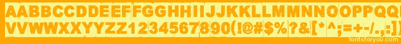 CornerDark Font – Yellow Fonts on Orange Background